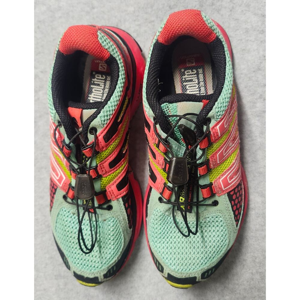 Salomon XR Mission 1 Womens Size 6 Trail Running Shoes Mint Pink Quicklace - Picture 2 of 6